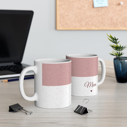 Dusty pink personalised name mug, product view