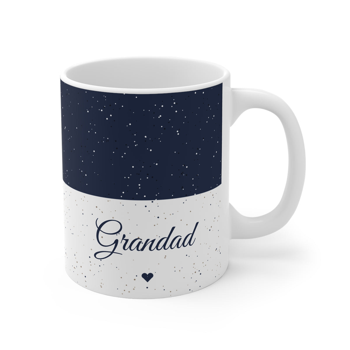 Midnight blue personalised name mug, product view